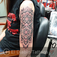 lines and dots tattoo image